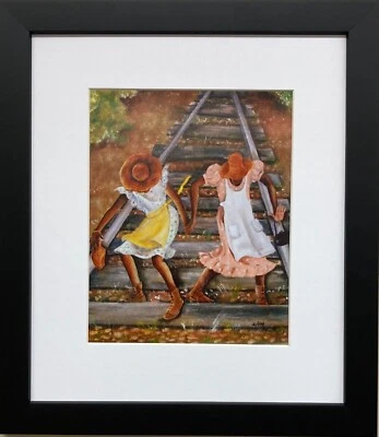 Annie Lee "Getting to Town" NUEVO ENMARCADO Personalizado Arte Negro BLM Foto 1 de 3