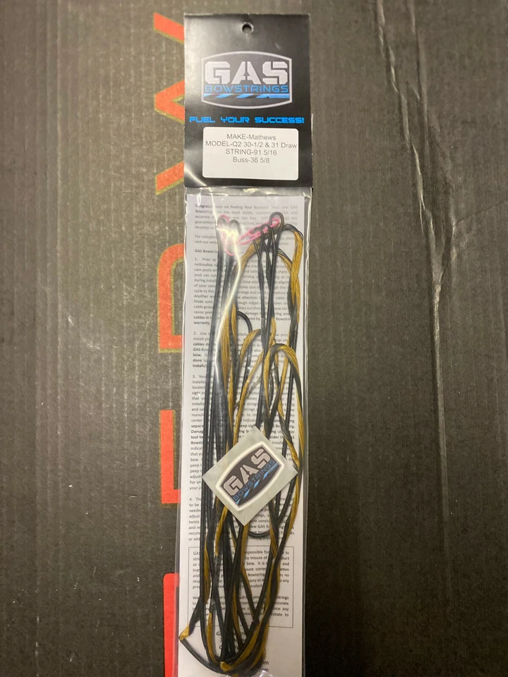 NEW Gas Bowstrings Mathews Q2 Bow Strings And Cable Set 30.5"-31" DRAW - Image 1 of 1