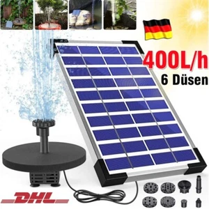 5W Solar Teich Pumpe Solarteichpumpe Garten Wasserspiel Fontäne Springbrunnen - Bild 1 von 15
