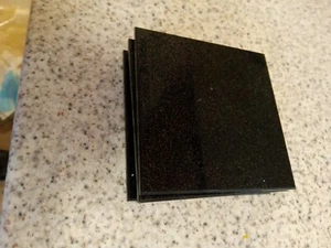 5mm Thick black Acrylic Coasters gold glitter effect with protective bumpons - Picture 1 of 9