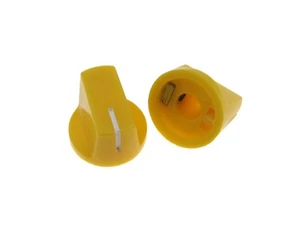 Tapa de perno arrugada con diapositivas de 6 mm para potenciómetro giratorio - amarillo - paquete de 5 - Imagen 1 de 1
