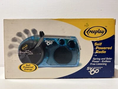 Freeplay S360 Self Powered Energy Radio Clear Blue Spring and Solar Power  NEW - Image 1 of 4