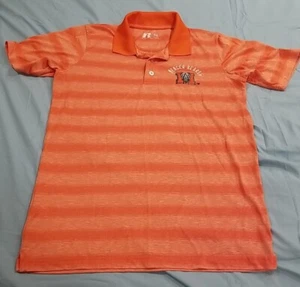 Mercer Bears Shirt Men Medium Orange Embroidered Logo Polo Russell Athletic NCAA - Picture 1 of 12