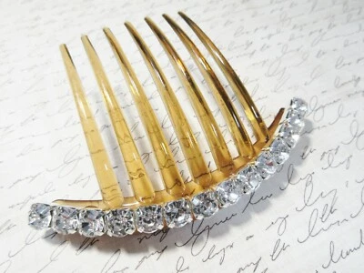 8 mm  Clear Crystal Rhinestone Large french hair comb, Brides hair comb - Image 1 of 4