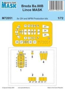 Breda Ba.88B Lince MASK 1/72 M72051 SPECIAL MASK Special Hobby - Picture 1 of 1