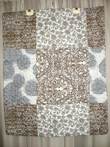 Pillow Shams Pair Standard 23"x29" Color Mate Blue Aqua Brown White - Picture 1 of 3