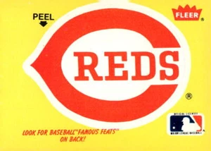 Cincinnati Reds Logo 1986 Fleer - Team Stickers - Ed Delahanty Back - Picture 1 of 2