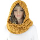 Soft Hooded Knitted Scarf Polyester Wrap Circle Loop Neck Hooded Scarf  Women