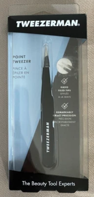 Tweezerman Stainless Steel Point Tweezer Black NEW - Image 1 of 2