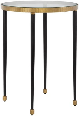 Uttermost 22965 Stiletto 17" Diameter Glass and Iron Accent Table - Gold - Image 1 of 4