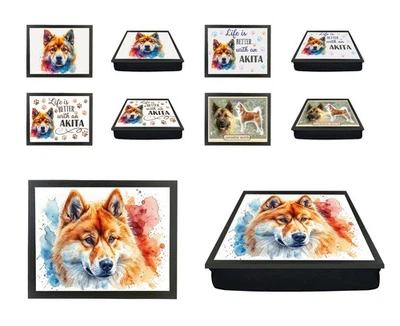 Akita Laptray Dog Breed Cushioned Lap Tray Dinner Top Choice of Design Gift Idea - Image 1 of 4