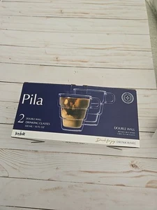 Coffee Glasses JoyJolt Pila Double Wall 300ml 10 Oz, Set of 2 Dishwasher, Micr.. - Picture 1 of 2