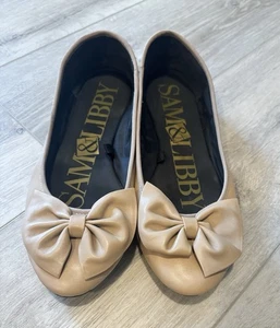 Sam & Libby Damen-Ballerinas Größe 9 Schleife Akzent Kunstleder - Bild 1 von 9