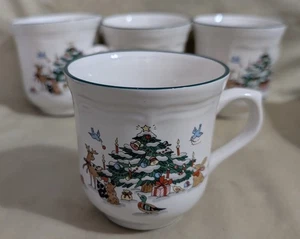 MING PAO Woodland Weihnachten Ersatz Kaffee Tee Tassen Feiertage ohne Untertasse Neu - Bild 1 von 4