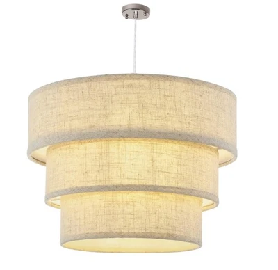 Lámpara Colgante Tambor 3 Niveles, Moderna Lámpara Colgante E26, Redonda Ajustable... Foto 1 de 4