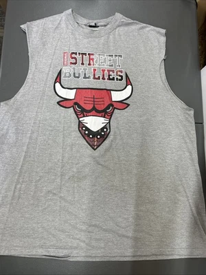 Chicago Bulls shirt Mens Street Bullies Bull Tank Top Gray Size 5XL - Image 1 of 4