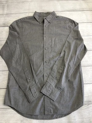 Camisa Antigua Azul Marino Para Hombre Pequeña Gris Calce Ajustado Abotonada Manga Larga Bolsillo Clásica Foto 1 de 4