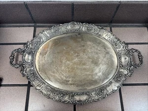 Vintage STERLING Silver Oblong Serving Tray 4lbs Plus/ 1.9kg - Picture 1 of 14