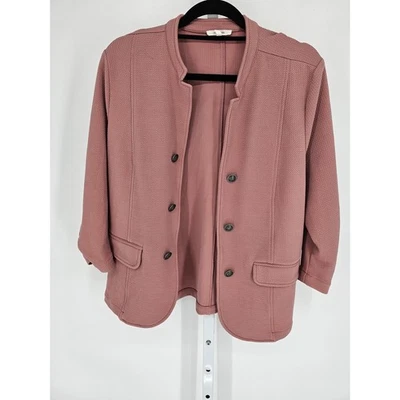Chaqueta Blazer Maurices Mujer Talla XL Rosa Rubor Frente Abierto Acolchada Foto 1 de 4
