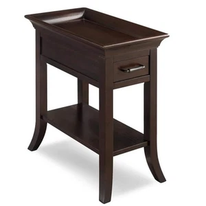Leick Home 13 in. W x 22 in. D Chocolate Cherry Traditional Cherry Tray Edge End - Picture 1 of 12