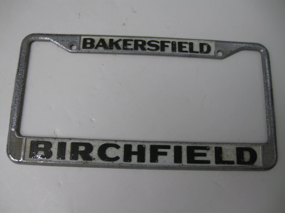 BIRCHFIELD  BAKERSFIELD CA. CHEVROLET  metal License Plate Frame embossed holder - Image 1 of 1