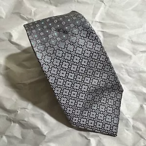 CHARLES TYRWHITT Men's 100% Silk Tie Gray/Geometric 60"x3.25" - Picture 1 of 6
