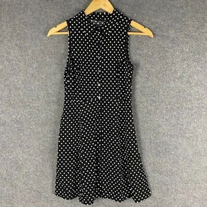 Jay Jays Dress Womens 6 Black White Shirt Fit Flare Skater Rockabilly Ladies - Picture 1 of 12
