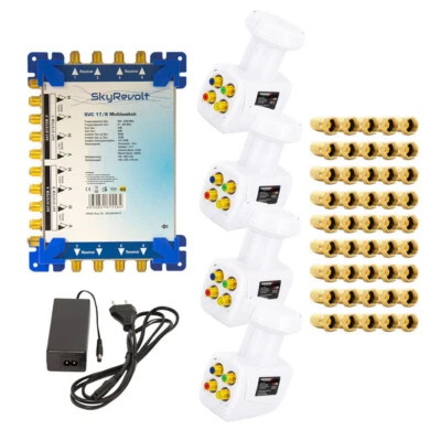 Sat-Multischalter 17/8 Multiswitch Switch 4 Satelliten 8 Receiver Quattro LNB 4K - Bild 1 von 4