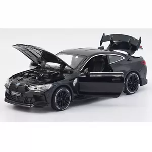 1:32 BMW M4 modellino auto metallo auto giocattolo per bambini con luce tono nero - Foto 1 di 6
