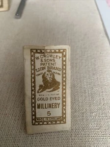 Vintage W. Crowley & Sons Lion Brand Gold Eyed Millinery No. 5 Needles - Picture 1 of 5