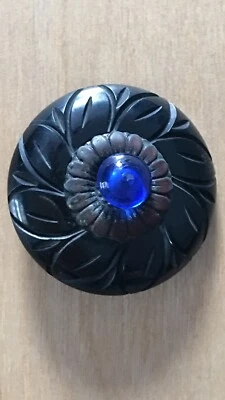 Bakelite Buttons , Vintage, Art Deco, Blue Glass - Image 1 of 2