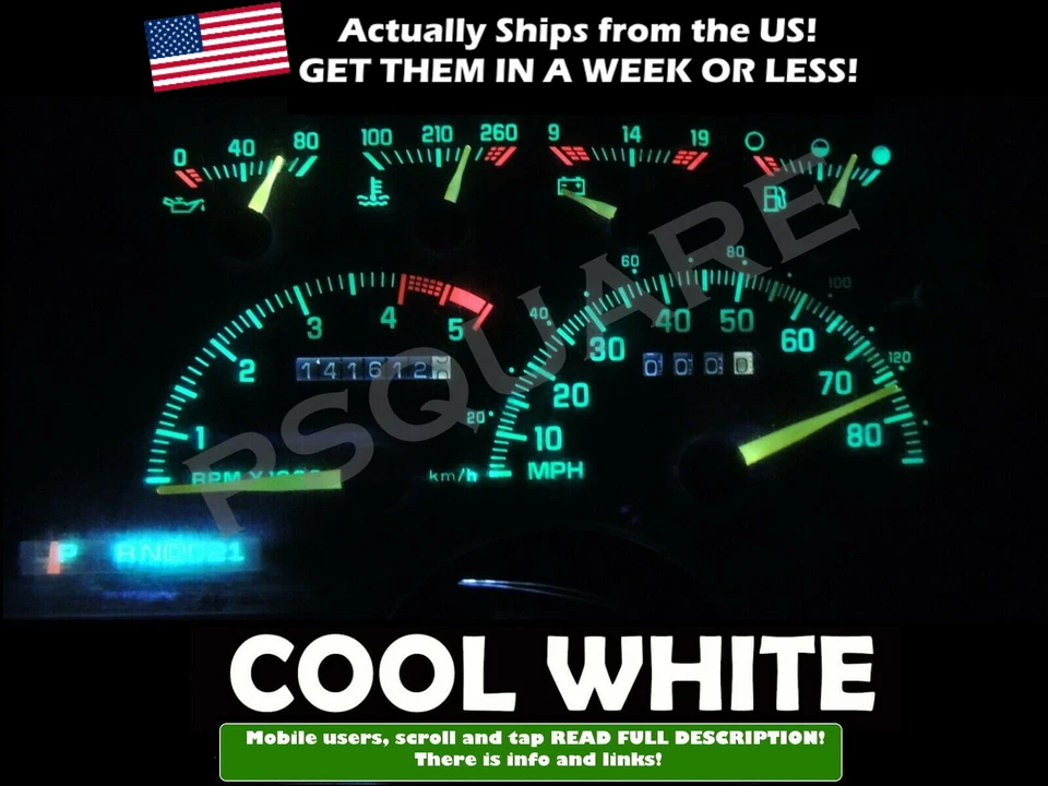 Cuadro de manómetros LED bombillas de tablero blanco frío para camioneta Chevy GMC 92 96 C/K  Foto 1 de 2