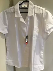 Next White Girls Short Sleeved School Blouse Size 16 Yrs - Imagen 1 de 3