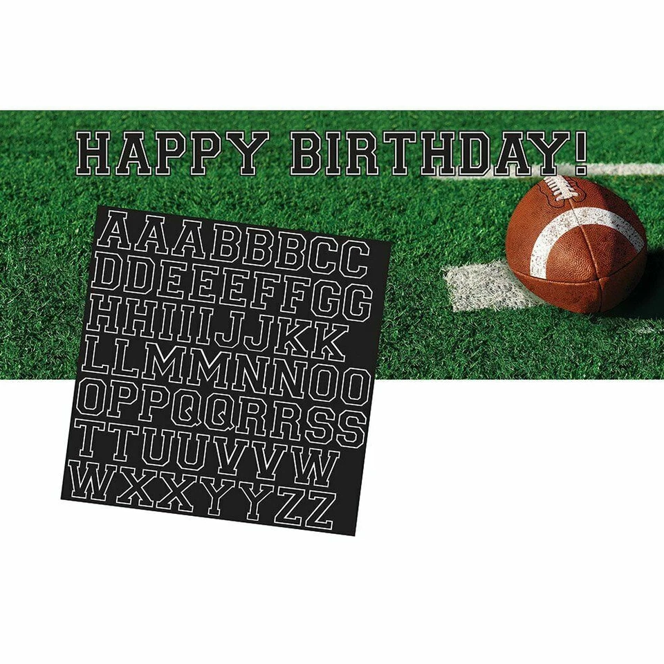 Football Party Supplies Tailgate Rush Giant Party Banner w/ Stickers - Image 1 of 1