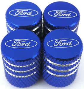 4 BLUE FORD Tire Valve Stem Caps For Car, Truck Universal Fitting Free Ship