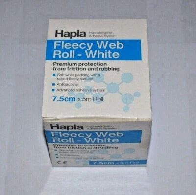 Hapla Fleecy Web Roll - White 7.5cm x 5m (Antibacterial)