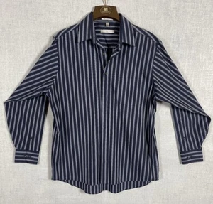 Geoffrey Beene Men’s XL Dress Shirt Blue White Stripe Long Sleeve Button Up - Picture 1 of 13