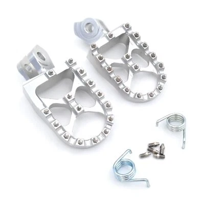 Estriberas anchas mecanizadas CNC para moto de cross MX para Suzuki RMZ250 RMZ450 plateadas Foto 1 de 4