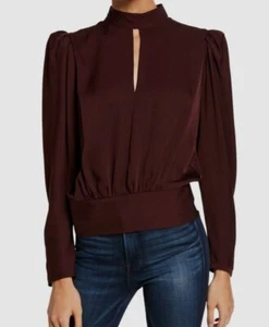 $378 Marco Para mujeres Rojo Mangas Largas Ahumado Cerradura Blusa Blusa Prenda para el torso Talla X-Pequeña - Imagen 1 de 5