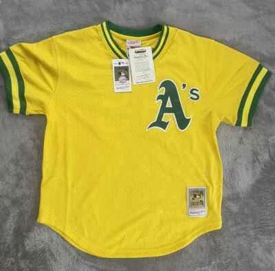 Jersey Pullover Mitchell & Ness Amarillo Oakland A'S Rickey Henderson BP Talla XL 48 Foto 1 de 4