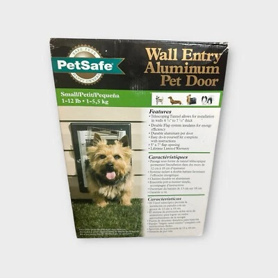 PetSafe Wall Entry Aluminum Pet Door Small Dog 1lb-12lb NIB 5x7 Double Flap - Image 1 of 4