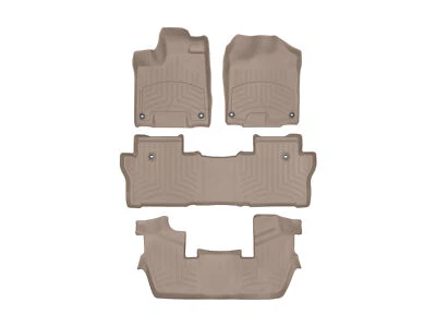 WeatherTech FloorLiners HP Mats for Honda Pilot 2016-2022 Complete Set- Tan - Image 1 of 4