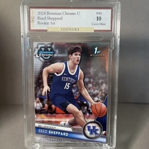 2024 Bowman Chrome University Reed Sheppard Rookie 1st GEM MINT 10 - Picture 1 of 2