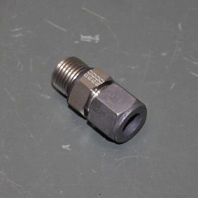 Parker Straight Coupler Adapter 6-6 ZHBA-SS, 3/8" CPI Tube x 3/8" SAE Pipe, SS - Image 1 of 4