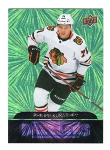 2020-21 Upper Deck Dazzlers #DZ-60 - Philipp Kurashev GREEN - Chicago Blackhawks - Picture 1 of 2