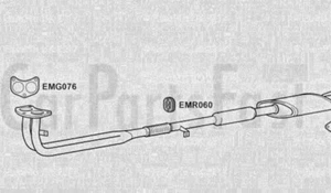 EXCL2003 FRONT PIPE & SILENCER BOX Mitsubishi Lancer 1.5 07/1988 to 09/1990 - Picture 1 of 1