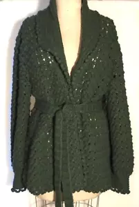 100% Kaschmir OSCAR de la RENTA Runway OLIVGRÜN Noppen PULLOVER/Jacke L - Bild 1 von 6