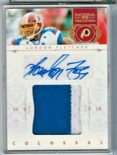2011 Panini National Treasures London Fletcher Colossal Material Auto #'ed 3/5