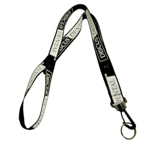 Discus Dental Lanyard ID Badge Neck Strap Holder Black White - Picture 1 of 4