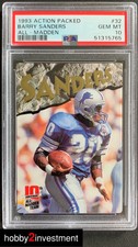 1993 Action Packed Barry Sanders #32 All-Madden PSA 10 Gem Mint ! Low Pop !